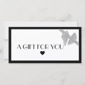 Carte Symbole du coeur noir et blanc certificat cadeau (Devant)