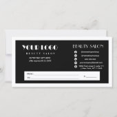 Carte Symbole du coeur noir et blanc certificat cadeau (Dos)