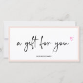 Carte Symbole du coeur rose pastel certificat cadeau (Devant)