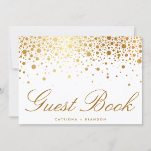 Carte Symbole du livre d'or Faux Gold Foil Confetti