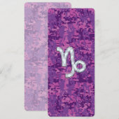 Carte Symbole du zodiaque Capricorne sur camouflage numé (Devant / Derrière)