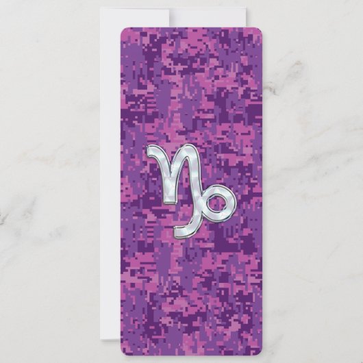 Carte Symbole du zodiaque Capricorne sur camouflage numé (Devant)
