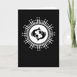 Carte Symbole du zodiaque Poissons avec éclat céleste