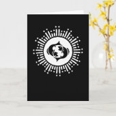 Carte Symbole du zodiaque Poissons avec éclat céleste  (Fleur jaune)