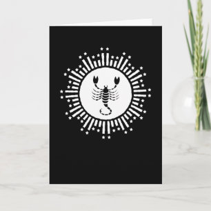 Carte Symbole du zodiaque Scorpion avec éruption stellai
