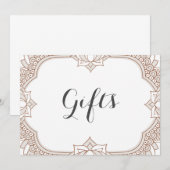 Carte SYMBOLE Élégant Cadeaux Mehndi (Devant / Derrière)