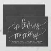 Carte Symbole en mémoire d'amour - Chalk Calligraphie (Devant / Derrière)