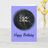 Carte SYMBOLE Étoile Zodiaque Aquarius Univers Anniversa (Fleur jaune)