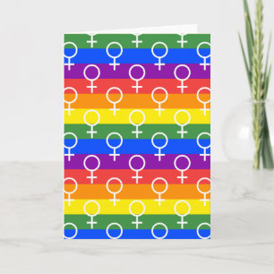 Carte Symbole féminin Motif arc-en-ciel