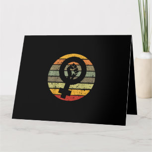 Carte Symbole féministe Design Retro Vintage, les années