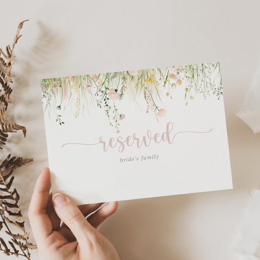 Carte Symbole Fleur sauvage Boho vert Mariage réservé