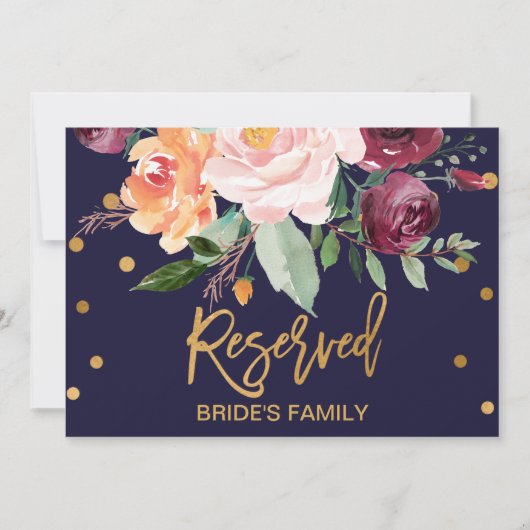 Carte Symbole floral de l'automne réservé (Devant)