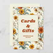 Carte Symbole Floral les années 70 mariage intemporel ca (Devant / Derrière)