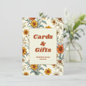 Carte Symbole Floral les années 70 mariage intemporel ca (Debout devant)