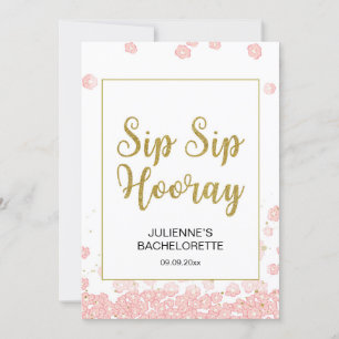Carte Symbole floral Sip Sip Hooray Rose et or