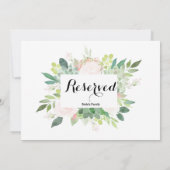 Carte Symbole floral tropical moderne réservé (Dos)