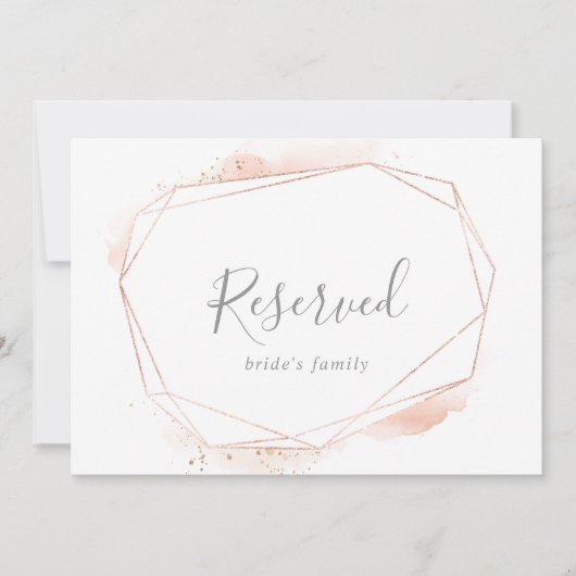 Carte Symbole géométrique réservé en or rose (Devant)