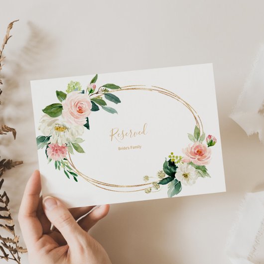 Carte Symbole Géométrique Vert & Or Elégant Réservé