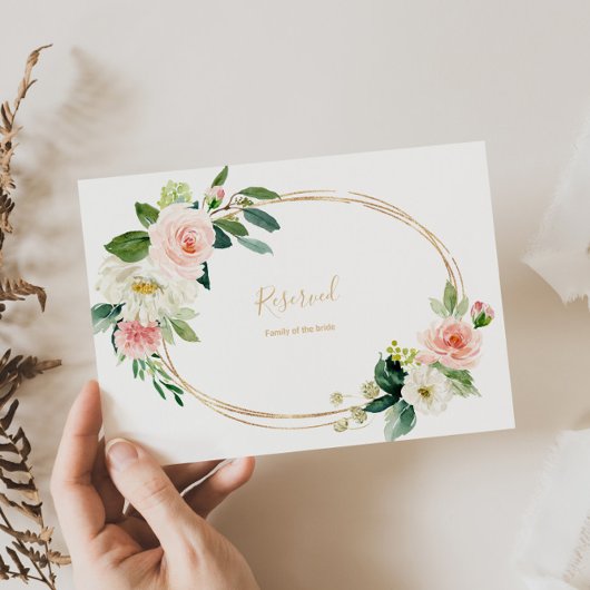 Carte Symbole Géométrique Vert & Or Elégant Réservé