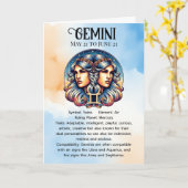 Carte SYMBOLE Horoscope Gemini | Anniversaire (Fleur jaune)