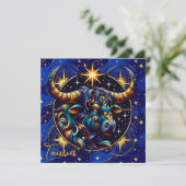 Carte SYMBOLE Horoscope Taurus Zodiaque Astrologie (Debout devant)