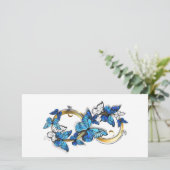 Carte Symbole infini de papillons Morpho bleus (Debout devant)