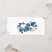 Carte Symbole infini de papillons Morpho bleus (Devant/Arrière en situation)