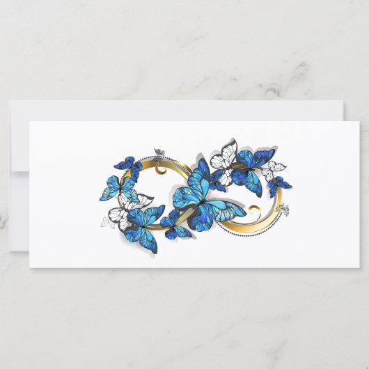 Carte Symbole infini de papillons Morpho bleus (Devant)