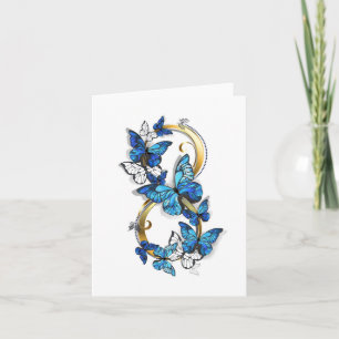 Carte Symbole infini de papillons Morpho bleus