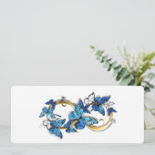Carte Symbole infini de papillons Morpho bleus (Debout devant)