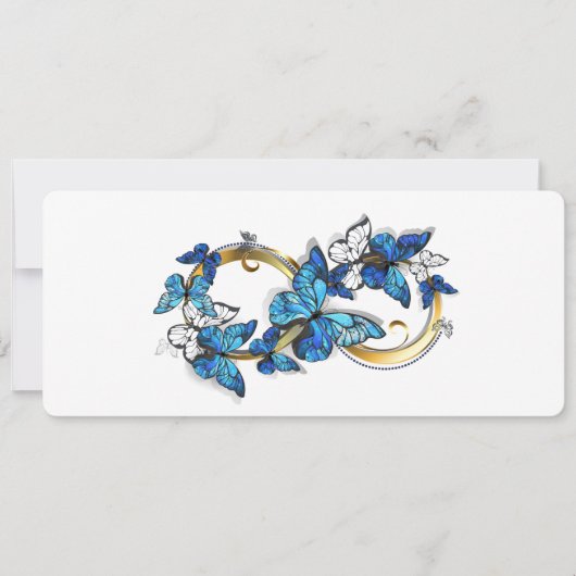 Carte Symbole infini de papillons Morpho bleus (Devant)