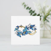 Carte Symbole infini de papillons Morpho bleus (Debout devant)