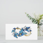 Carte Symbole infini de papillons Morpho bleus (Debout devant)