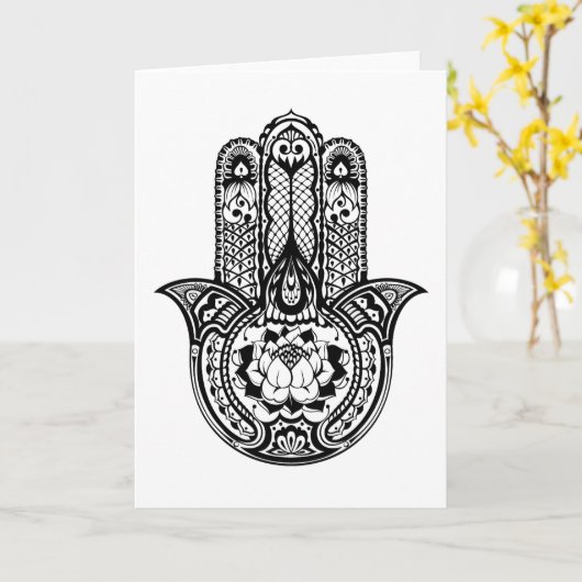 Carte Symbole inspiré de Hamsa (Fleur jaune)
