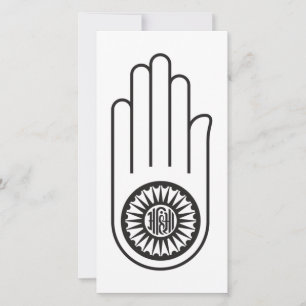 Carte Symbole jaïn d'Ahimsa (Main de non-violence)