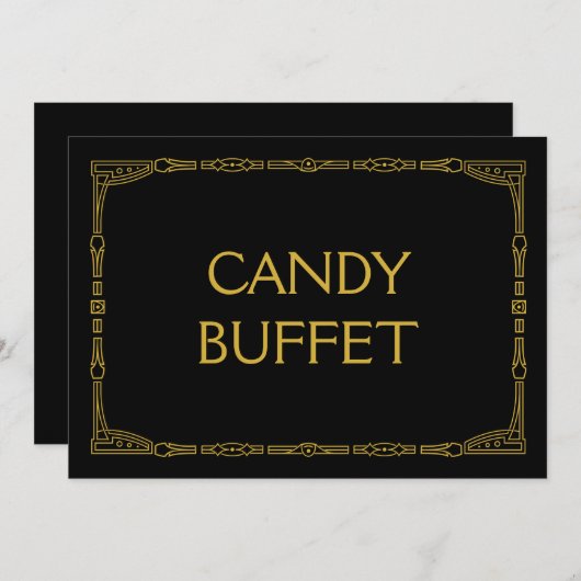 Carte Symbole Mariage Art Déco "Candy Buffet" (Devant / Derrière)