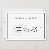 Carte SYMBOLE Mariage Élégant noir et blanc Script Sweet (Devant)