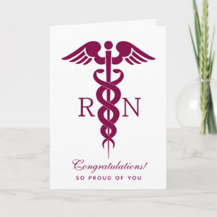 Carte Symbole Médicale rouge Caduceus Nurse