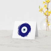 Carte Symbole moderne Blue Evil Eye Bonne chance & Prote (Fleur jaune)