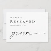 Carte Symbole moderne Chic Mariage Réservé Siège (Devant)