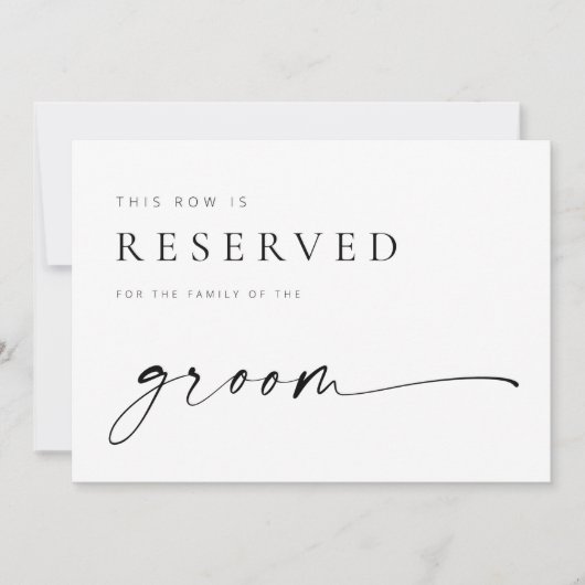 Carte Symbole moderne Chic Mariage Réservé Siège (Devant)