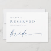 Carte Symbole moderne Chic Mariage Réservé Siège | Bleu (Devant)