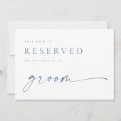 Carte Symbole moderne Chic Mariage Réservé Siège | Bleu (Devant)