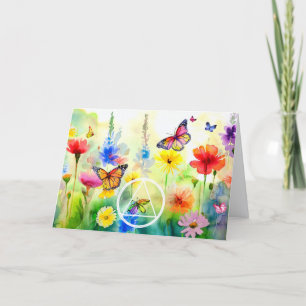 Carte Symbole Papillons et Fleurs Récupération