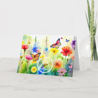 Carte Symbole Papillons et Fleurs Récupération