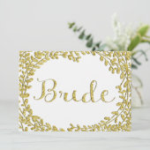 Carte SYMBOLE parties scintillant Gold Bride (Debout devant)