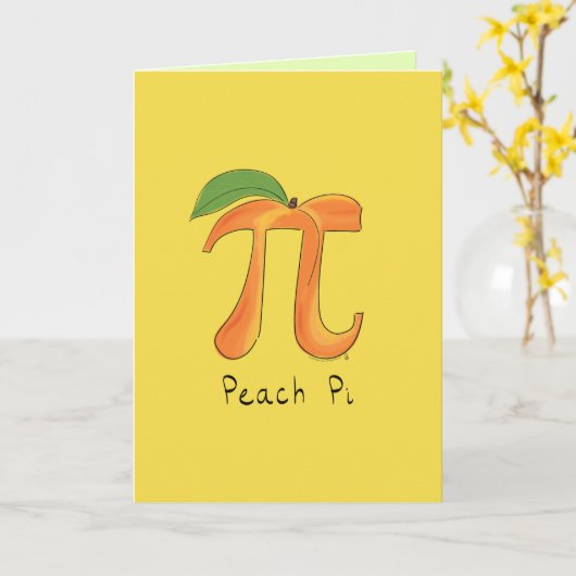 Carte Symbole Peach Pi Enseignant Math (Fleur jaune)