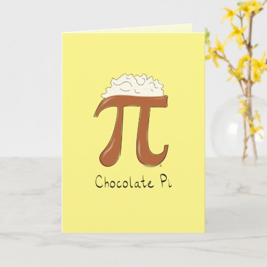 Carte Symbole Pi Chocolat Math drôle (Fleur jaune)