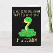 Carte Symbole Python Pithon Pi Prof de maths drôle Jour (Devant)