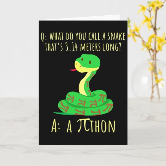 Carte Symbole Python Pithon Pi Prof de maths drôle Jour (Fleur jaune)